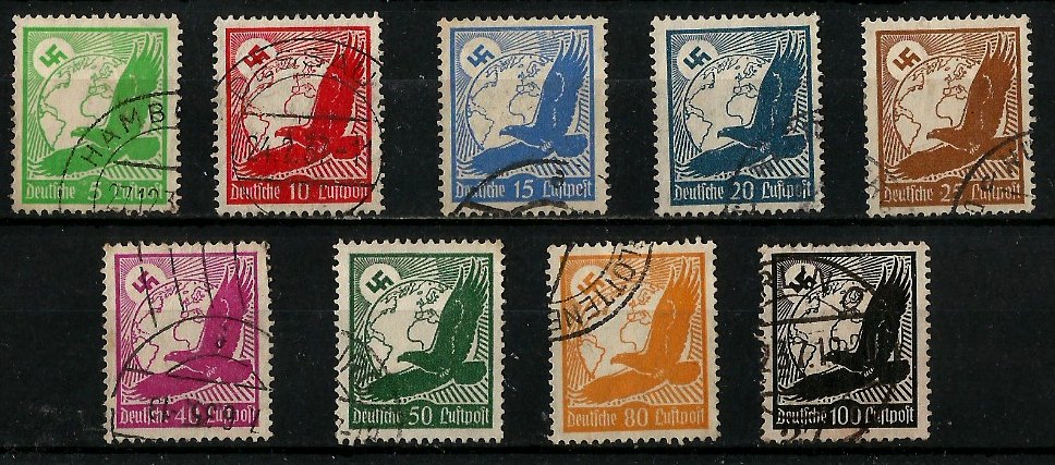 Briefmarke Deutsches Reich Michel 529/537