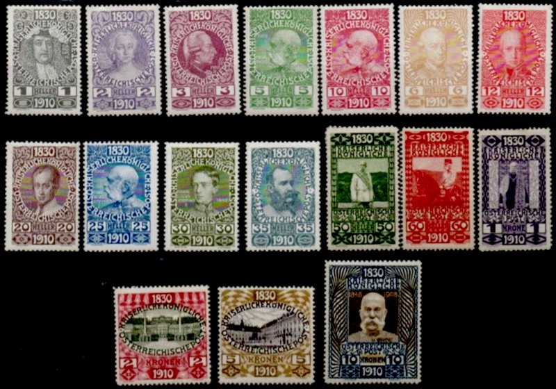 Austria Stamp Yvert 119/135