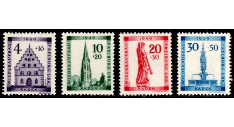 Briefmarke Franz. Zone - Baden Michel 38A/41A