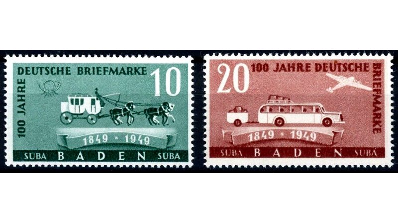 Briefmarke Franz. Zone - Baden Michel 54/55