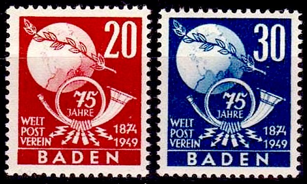 Briefmarke Franz. Zone - Baden Michel 56/57