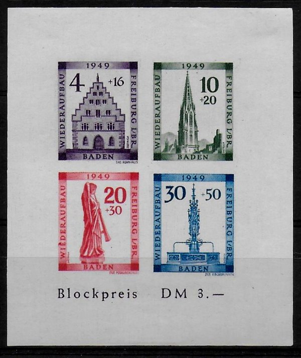 Briefmarke Franz. Zone - Baden Michel Block 1B