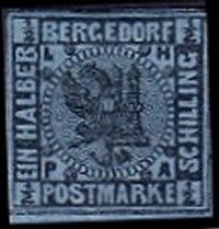 Briefmarke Altdeutschland - Bergedorf Michel 1