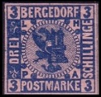 Briefmarke Altdeutschland - Bergedorf Michel 4
