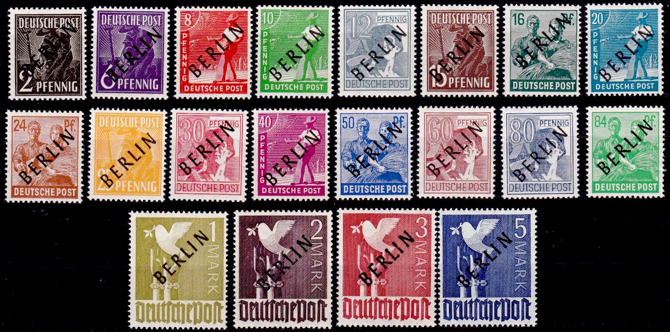 Berlin Stamp Yvert 1A/20A - Scott 9N1/9N20