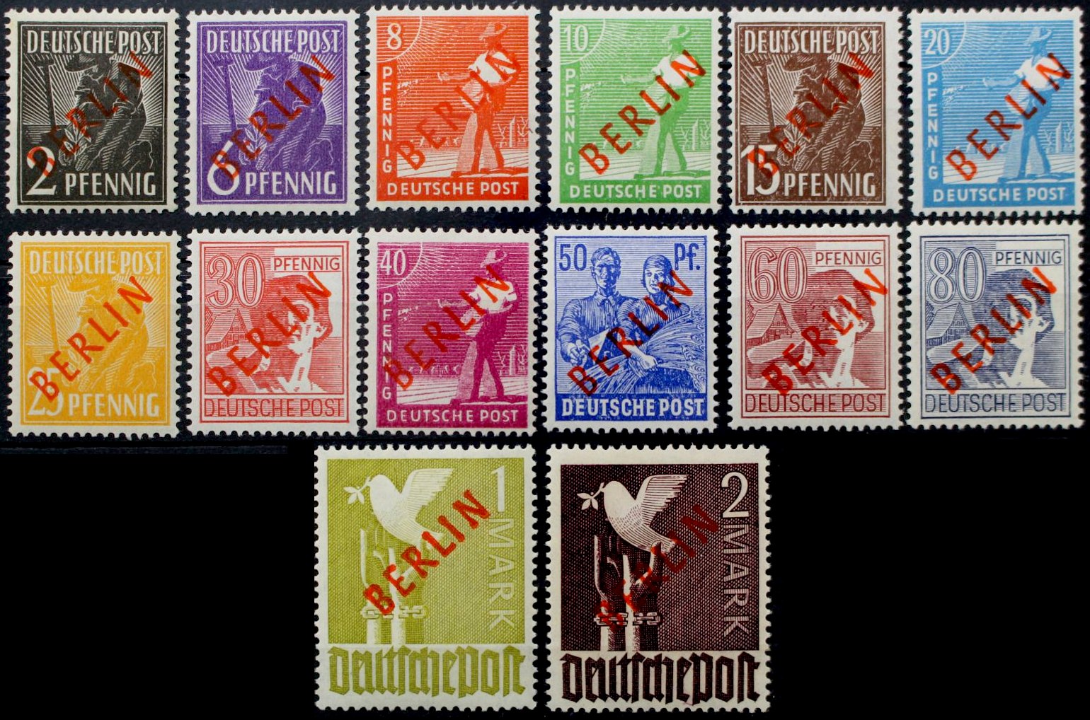 Berlin Stamp Yvert 1B/18B - Scott 9N21/9N34