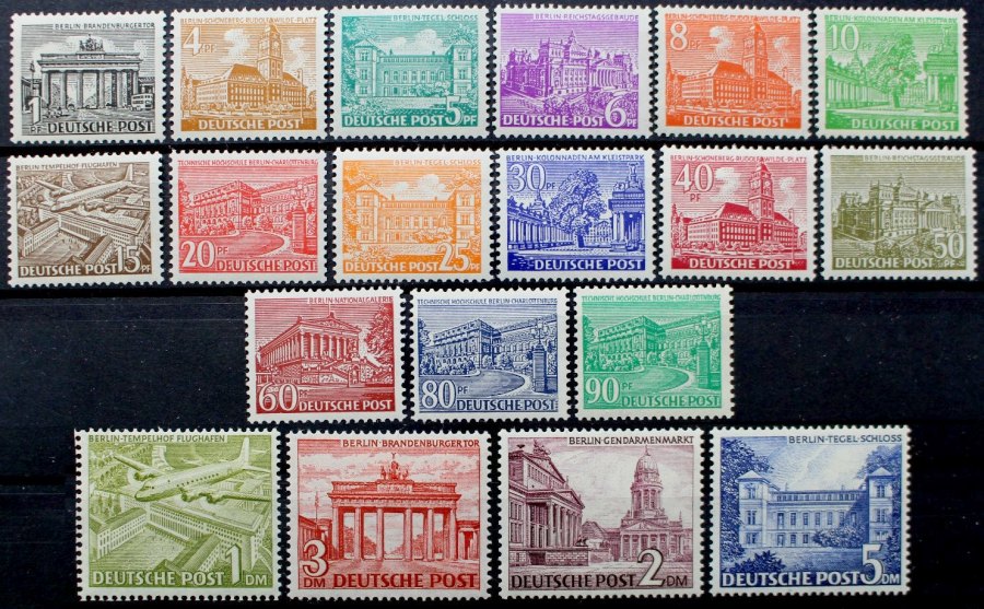 Berlin Stamp Yvert 28/46 - Scott 9N42/60