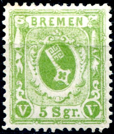 Briefmarke Altdeutschland - Bremen Michel 15 - zum Schließen ins Bild klicken