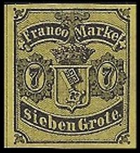 Briefmarke Altdeutschland - Bremen Michel 3