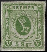 Briefmarke Altdeutschland - Bremen Michel 4