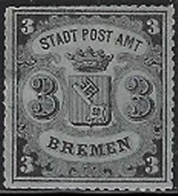 Briefmarke Altdeutschland - Bremen Michel 6