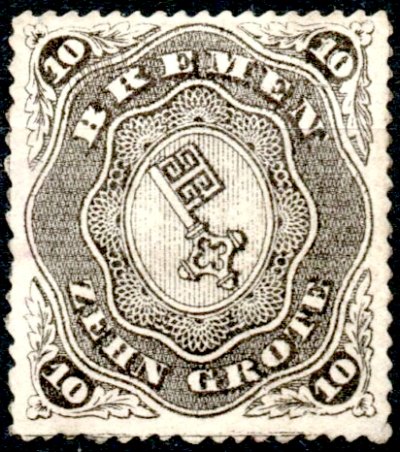 Briefmarke Altdeutschland - Bremen Michel 8 - zum Schließen ins Bild klicken
