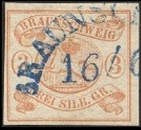 Briefmarke Altdeutschland - Braunschweig Michel 3