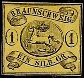 Briefmarke Altdeutschland - Braunschweig Michel 6