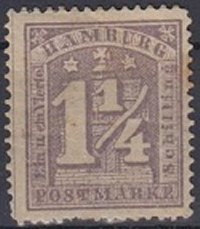 Briefmarke Altdeutschland - Hamburg Michel 12