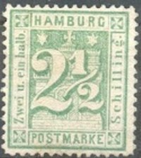 Briefmarke Altdeutschland - Hamburg Michel 14 - zum Schließen ins Bild klicken