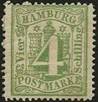 Briefmarke Altdeutschland - Hamburg Michel 16