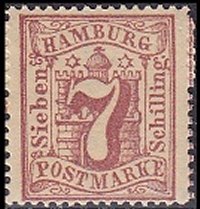 Briefmarke Altdeutschland - Hamburg Michel 19