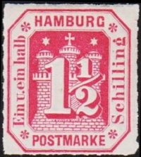 Briefmarke Altdeutschland - Hamburg Michel 21 - zum Schließen ins Bild klicken