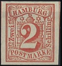 Briefmarke Altdeutschland - Hamburg Michel 3 - zum Schließen ins Bild klicken