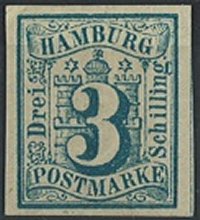 Briefmarke Altdeutschland - Hamburg Michel 4