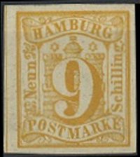 Briefmarke Altdeutschland - Hamburg Michel 7