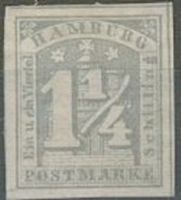 Briefmarke Altdeutschland - Hamburg Michel 8