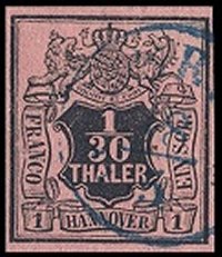 Briefmarke Altdeutschland - Hannover Michel 3 - zum Schließen ins Bild klicken