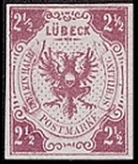 Briefmarke Altdeutschland - Lubeck Michel 4