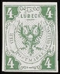 Briefmarke Altdeutschland - Lubeck Michel 5