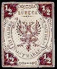 Briefmarke Altdeutschland - Lubeck Michel 6