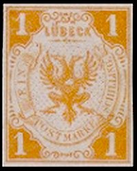 Briefmarke Altdeutschland - Lubeck Michel 7