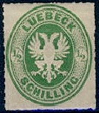 Briefmarke Altdeutschland - Lubeck Michel 8
