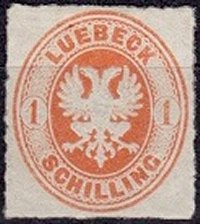 Briefmarke Altdeutschland - Lubeck Michel 9