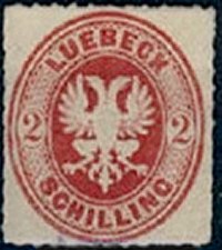 Briefmarke Altdeutschland - Lubeck Michel 10