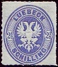 Briefmarke Altdeutschland - Lubeck Michel 11