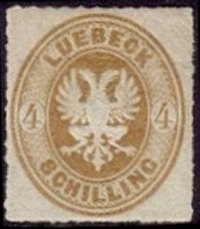 Briefmarke Altdeutschland - Lubeck Michel 12