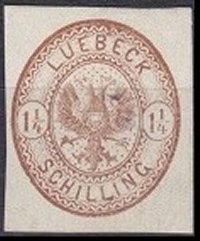Briefmarke Altdeutschland - Lubeck Michel 13