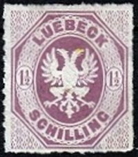 Briefmarke Altdeutschland - Lubeck Michel 14