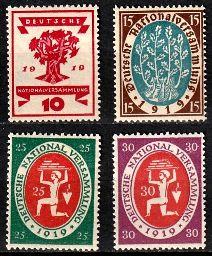 Briefmarke Deutsches Reich Michel 107/110 - zum Schließen ins Bild klicken