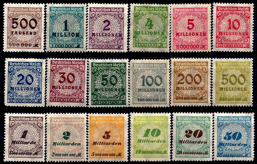 Briefmarke Deutsches Reich Michel 313/330