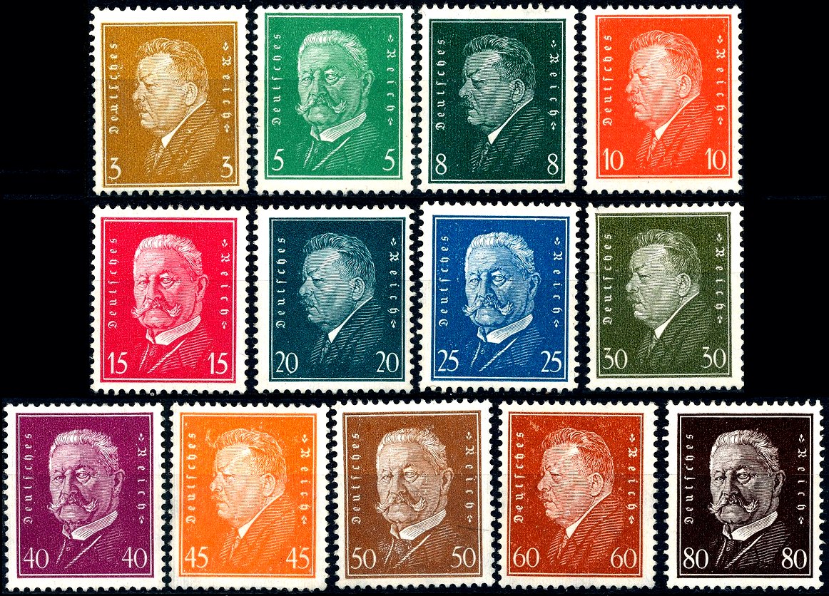 Briefmarke Deutsches Reich Michel 410/422