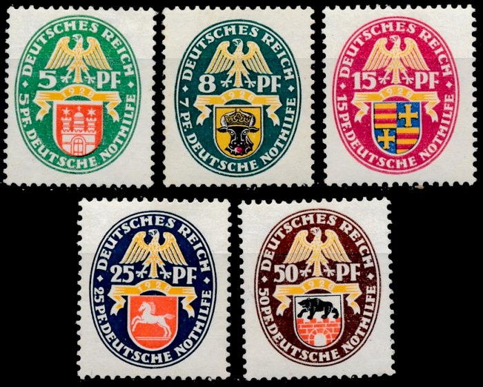Briefmarke Deutsches Reich Michel 425/429