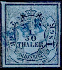 Briefmarke Altdeutschland - Oldenburg Michel 2