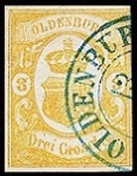 Briefmarke Altdeutschland - Oldenburg Michel 14