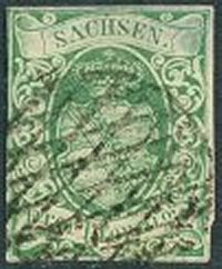 Briefmarke Altdeutschland - Sachsen Michel 2
