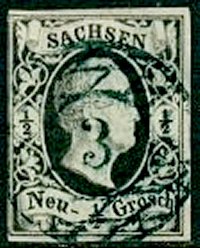 Briefmarke Altdeutschland - Sachsen Michel 3