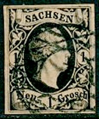 Briefmarke Altdeutschland - Sachsen Michel 4