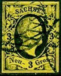 Briefmarke Altdeutschland - Sachsen Michel 6