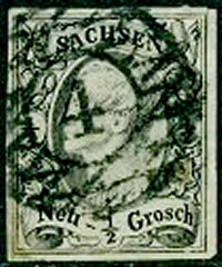 Briefmarke Altdeutschland - Sachsen Michel 8